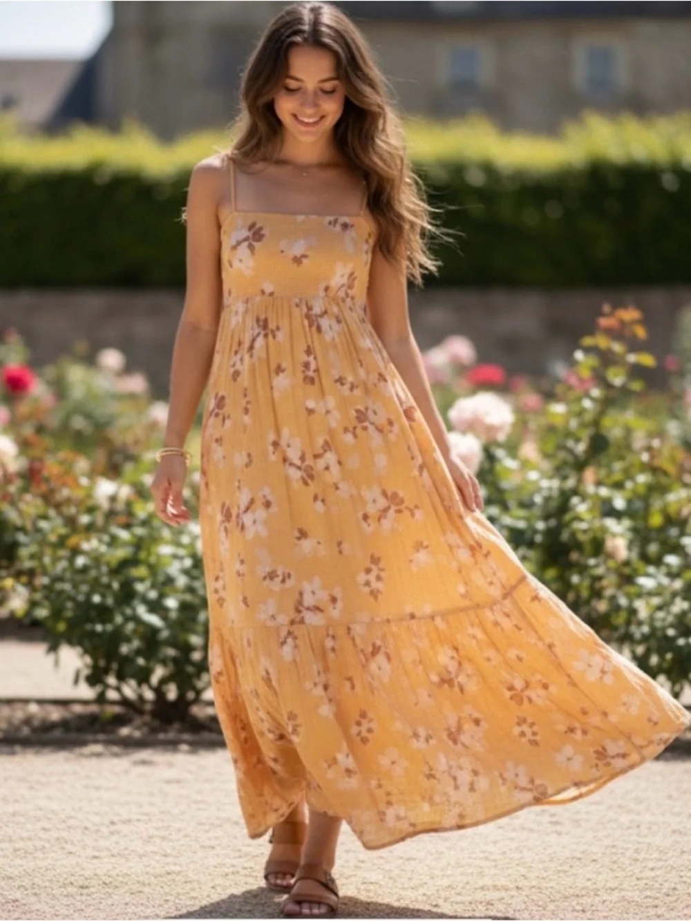 Abercrombie & Fitch Yellow Floral Maxi Dress